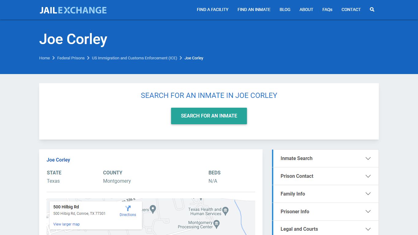 Joe Corley ICE Detainee Locator - JAIL EXCHANGE